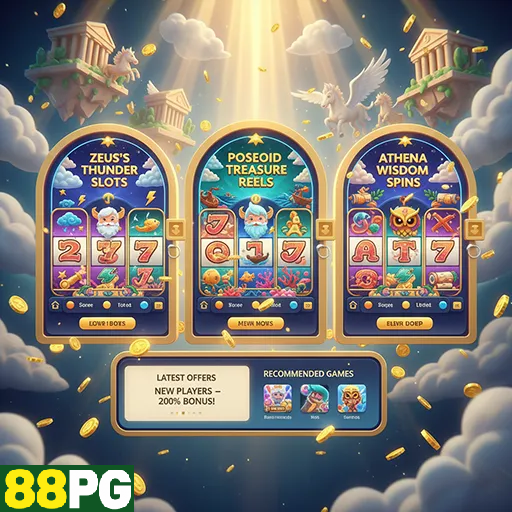 Tela de boas-vindas e lobby de jogos do aplicativo 88pg